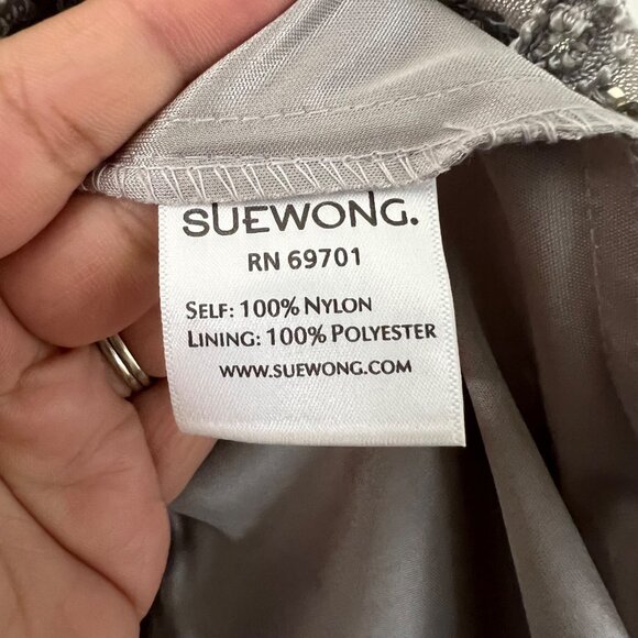 Vintage Sue Wong Nocturne Womens Gray Embroidered Beaded Strapless Dress Size 10 - Picture 3 of 7